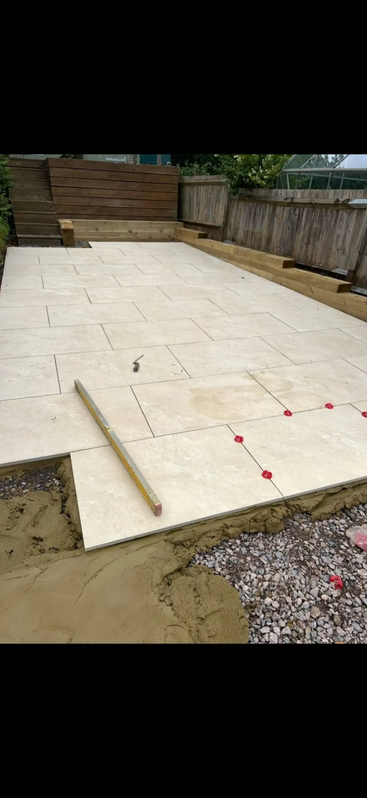 Paving sub-base preparation with levelling by Burton Builds groundworks team