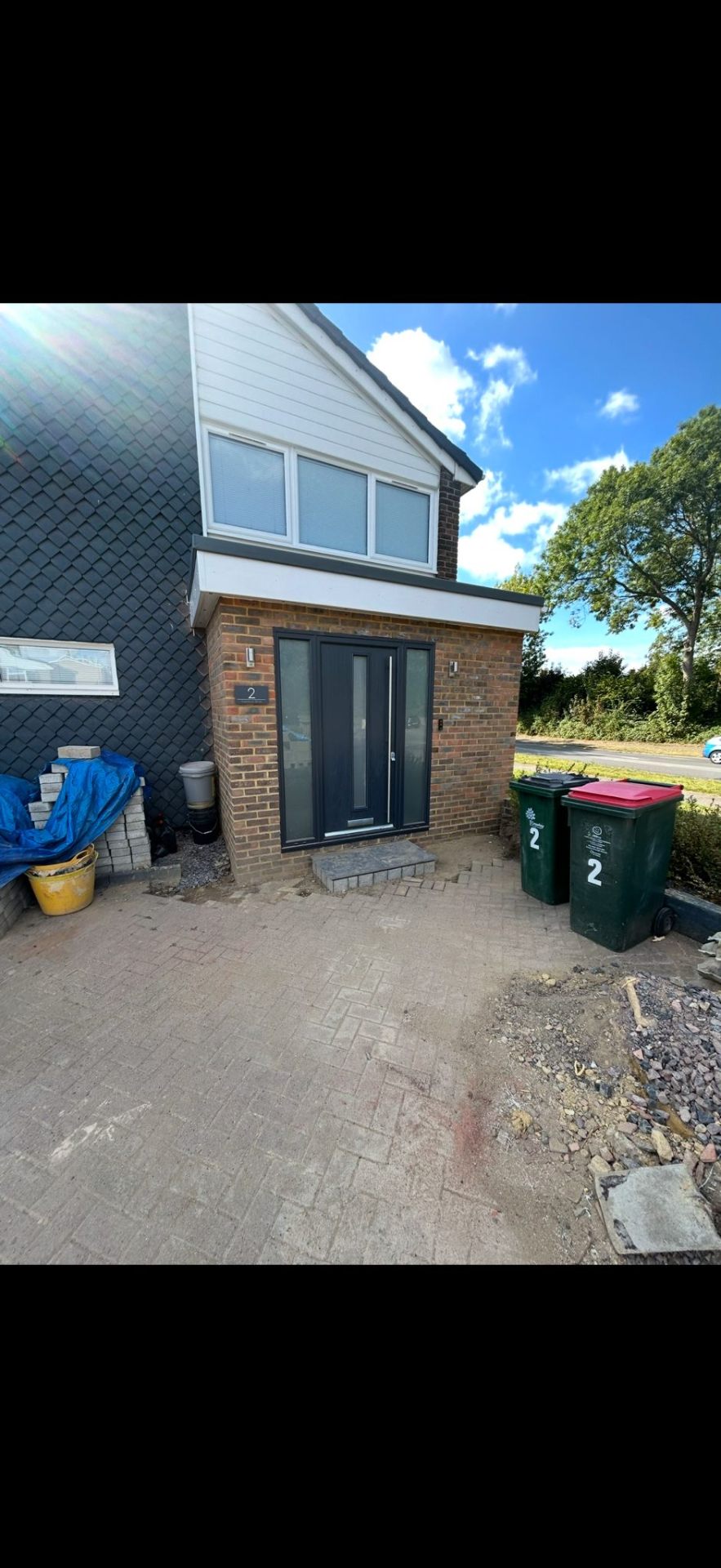 Front porch extension with new door by Burton Builds