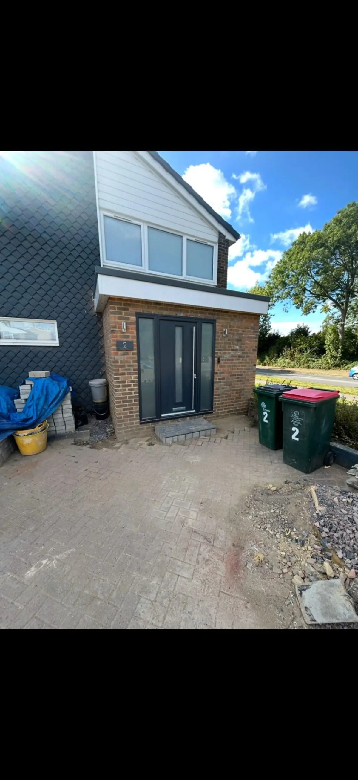Front porch extension with new door by Burton Builds